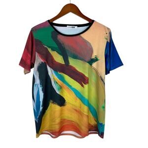 Andrea Geer T-shirt Short Sleeve Shirt Abstract Art To Wear Women's S